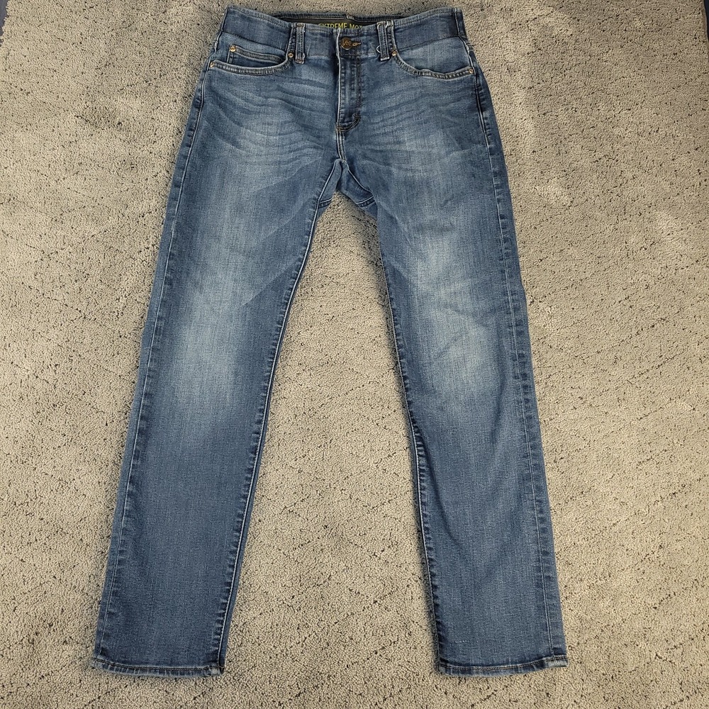 Lee Jeans Mens 32x32 Blue Extreme Motion MVP Slim Fit Tapered Leg Stretch Denim
